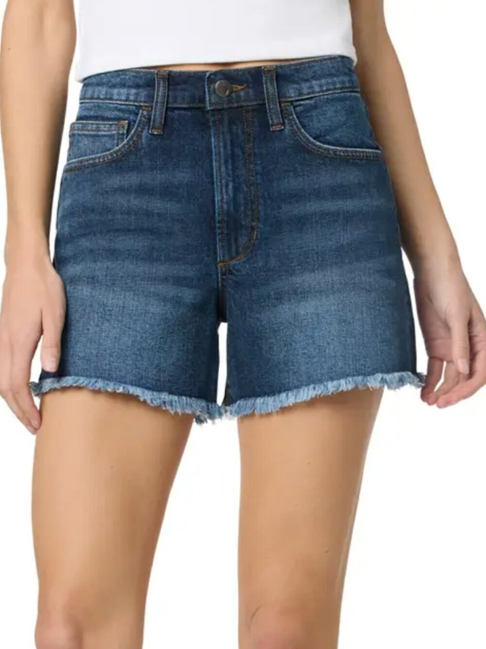 Joes Jeans relaxed denim cut-off shorts Athens dark wash blue jean frayed new 24